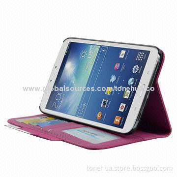 Leather Case for Samsung Galaxy Tab 3 8.0, Five Card Slots and Stand Function